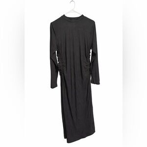 Halara Bodycon Black Ribbed Long Sleeve Dress NWT XL Rare find!